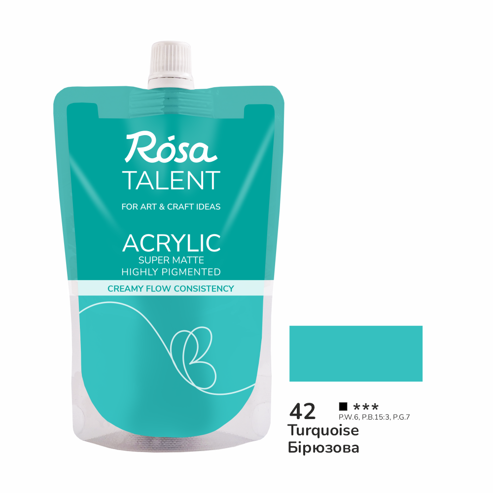 Акриловая краска Rosa Talent 200 мл 42 Бирюзовая (Az1-4823098548966) Акриловая краска Rosa Talent 200 мл 42 Бирюзовая (Az1-4823098548966)