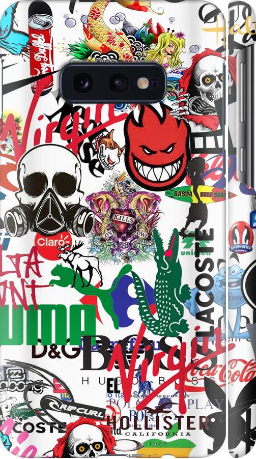Чехол на Samsung Galaxy S10e Many different logos (4022m-1646-42517) Чехол на Samsung Galaxy S10e Many different logos (4022m-1646-42517)