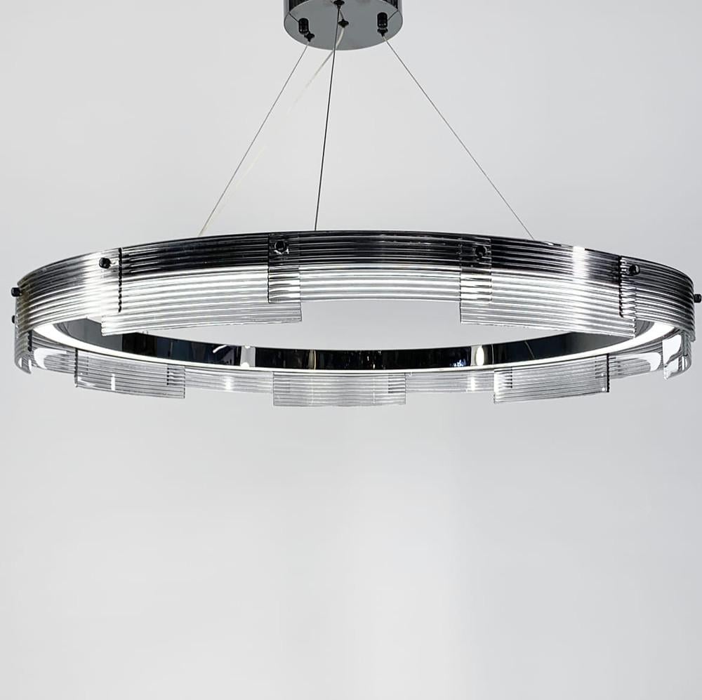 Люстра подвесная 60 см Черный/Хром (BF 16)