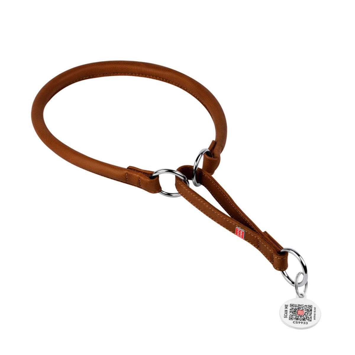 Нашийник-зашморг для собак шкіряний Waudog Soft з QR паспортом круглий 13 мм х 61-70 см Коричневий (75356 Col) Нашийник-зашморг для собак шкіряний Waudog Soft з QR паспортом круглий 13 мм х 61-70 см Коричневий (75356 Col)
