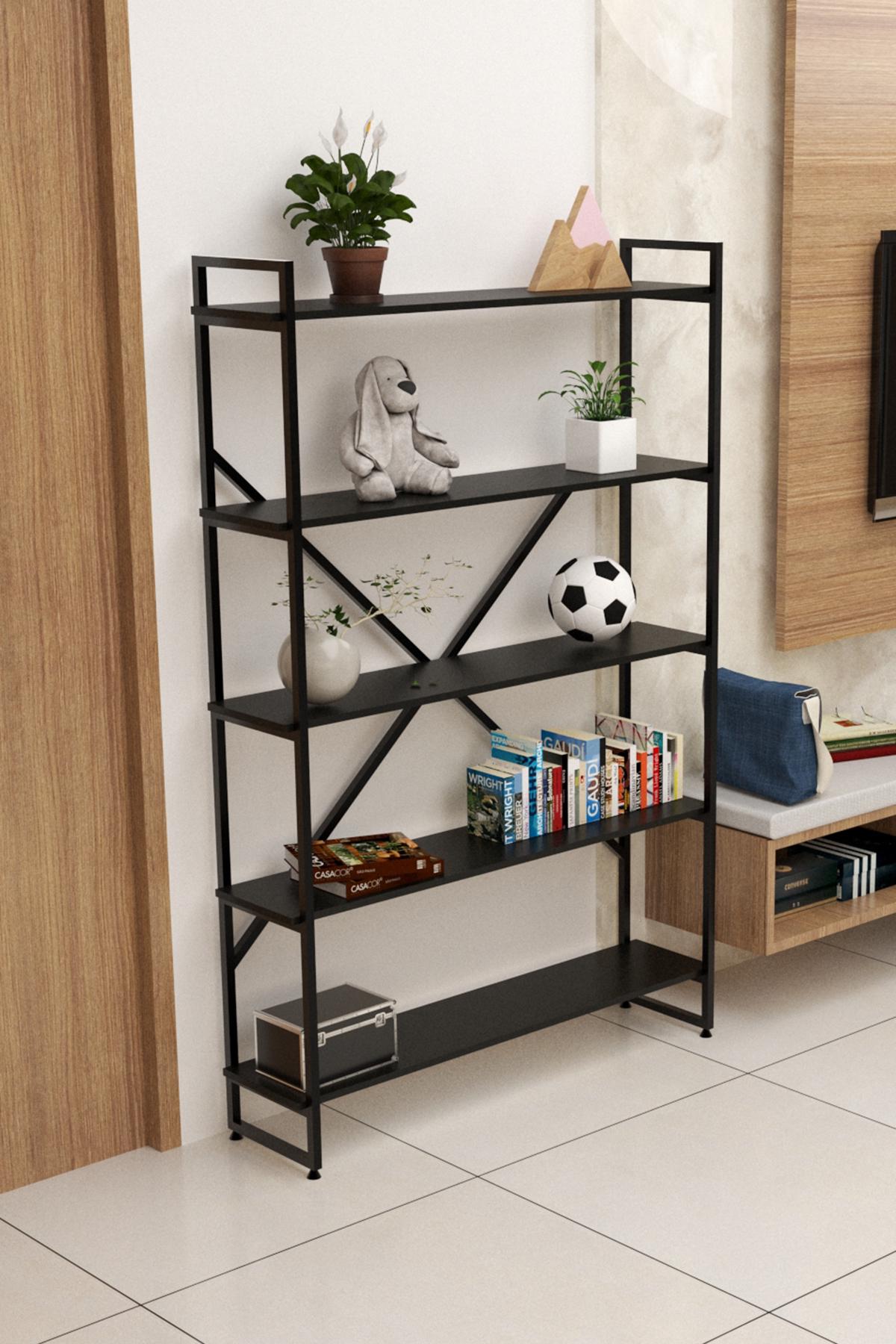 Стеллаж EcoLoft DSP-1177 в стиле лофт Черный (DSP-1177-5)
