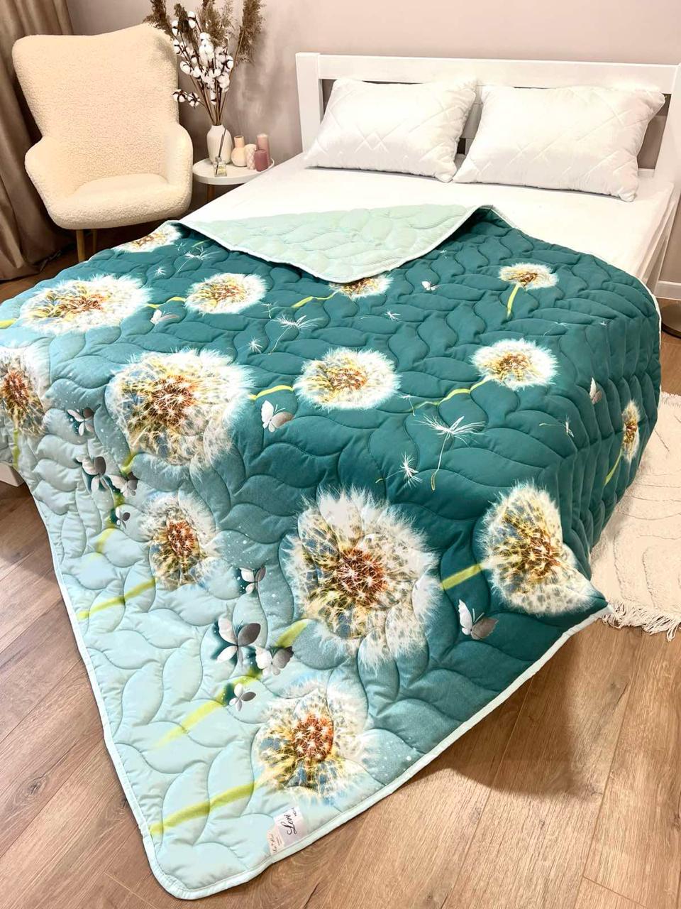 Ковдра літня двостороння з малюнком євро 200x220 см Бірюзова (27480935) - фото 1 Ковдра літня двостороння з малюнком євро 200x220 см Бірюзова (27480935) - фото 1