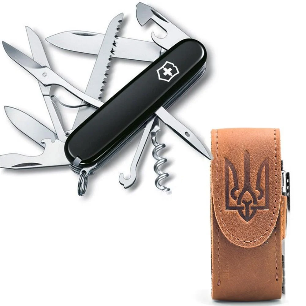 Комплект Victorinox нож Huntsman 1.3713.3/чехол для ножа универсальный на липучке/фонарь