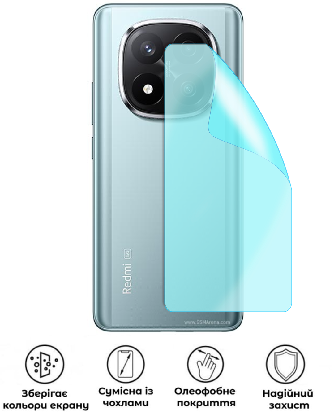 Захисна гідрогелева глянцева плівка Grade A на корпус смартфона Xiaomi Redmi Note 14 Pro Plus 5G (HF-A02CSG-003-296) - фото 2 Захисна гідрогелева глянцева плівка Grade A на корпус смартфона Xiaomi Redmi Note 14 Pro Plus 5G (HF-A02CSG-003-296) - фото 2