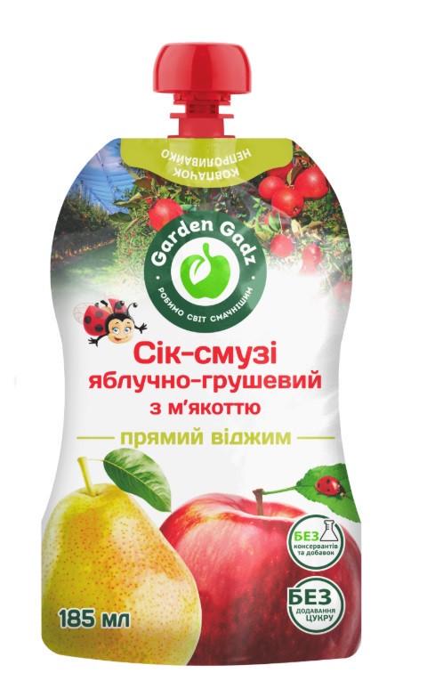 Сік-смузі яблучно-грушевий з м'якоттю Gadz 185 мл (2625179443)