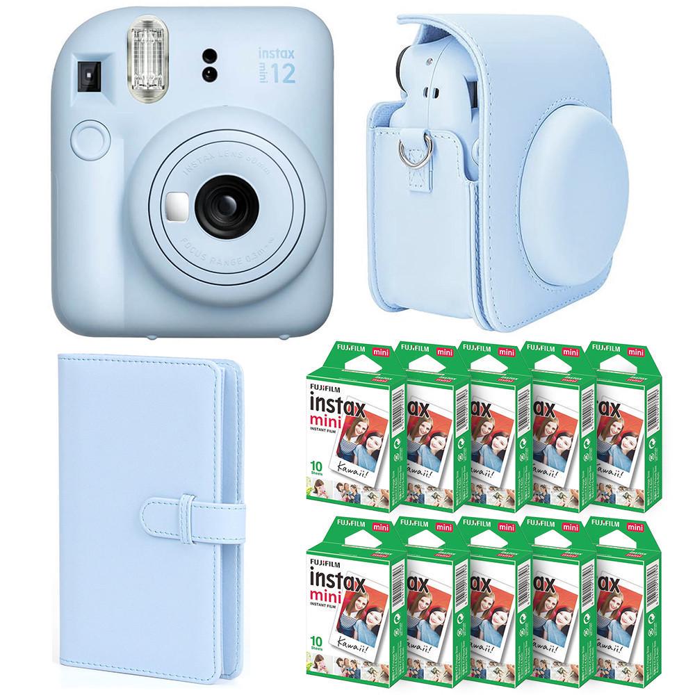 Подарочный набор Fujifilm Instax Mini 12 фотобумага 100 шт./чехол/фотоальбом 108 фото Голубой