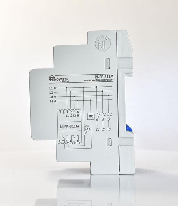 Реле напряжения трехфазное и контроля фаз Новатек РНПП-311M 24В (14970145) - фото 4