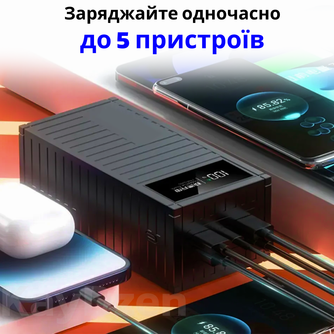 Повербанк Andowl Q-CD6500 68000 mAh швидка зарядка QC3.0 PD30W Чорний (5f1248b7) - фото 6