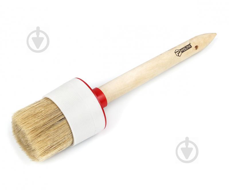 Пензель малярський Polax кругла дерев'яна ручка Стандарт №16 55мм (08-008)