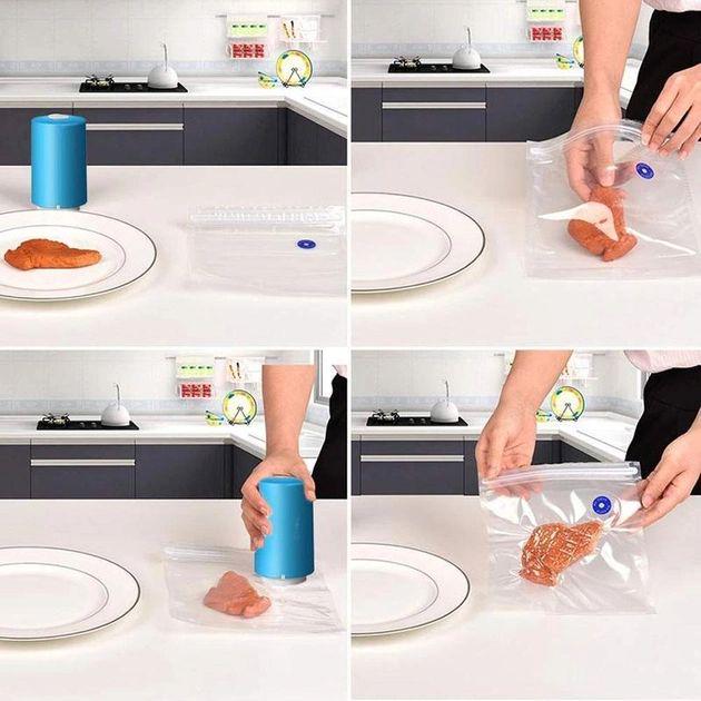 Упаковщик вакуумный Always Fresh Seal Vac NJ-278 для продуктов на батарейках 6 пакетов (NJ-278) - фото 4 Упаковщик вакуумный Always Fresh Seal Vac NJ-278 для продуктов на батарейках 6 пакетов (NJ-278) - фото 4