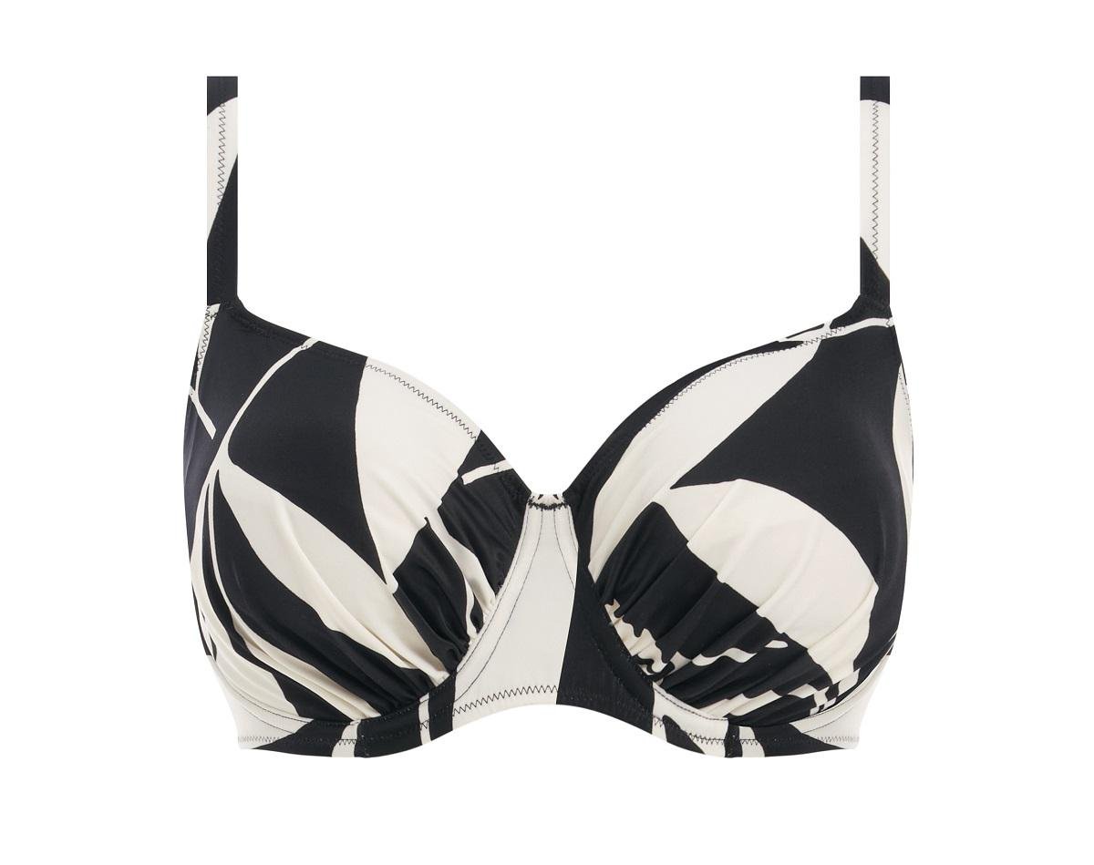 Купальний топ Fantasie Ile de re 500901 36FF Black&Cream (889501389964)