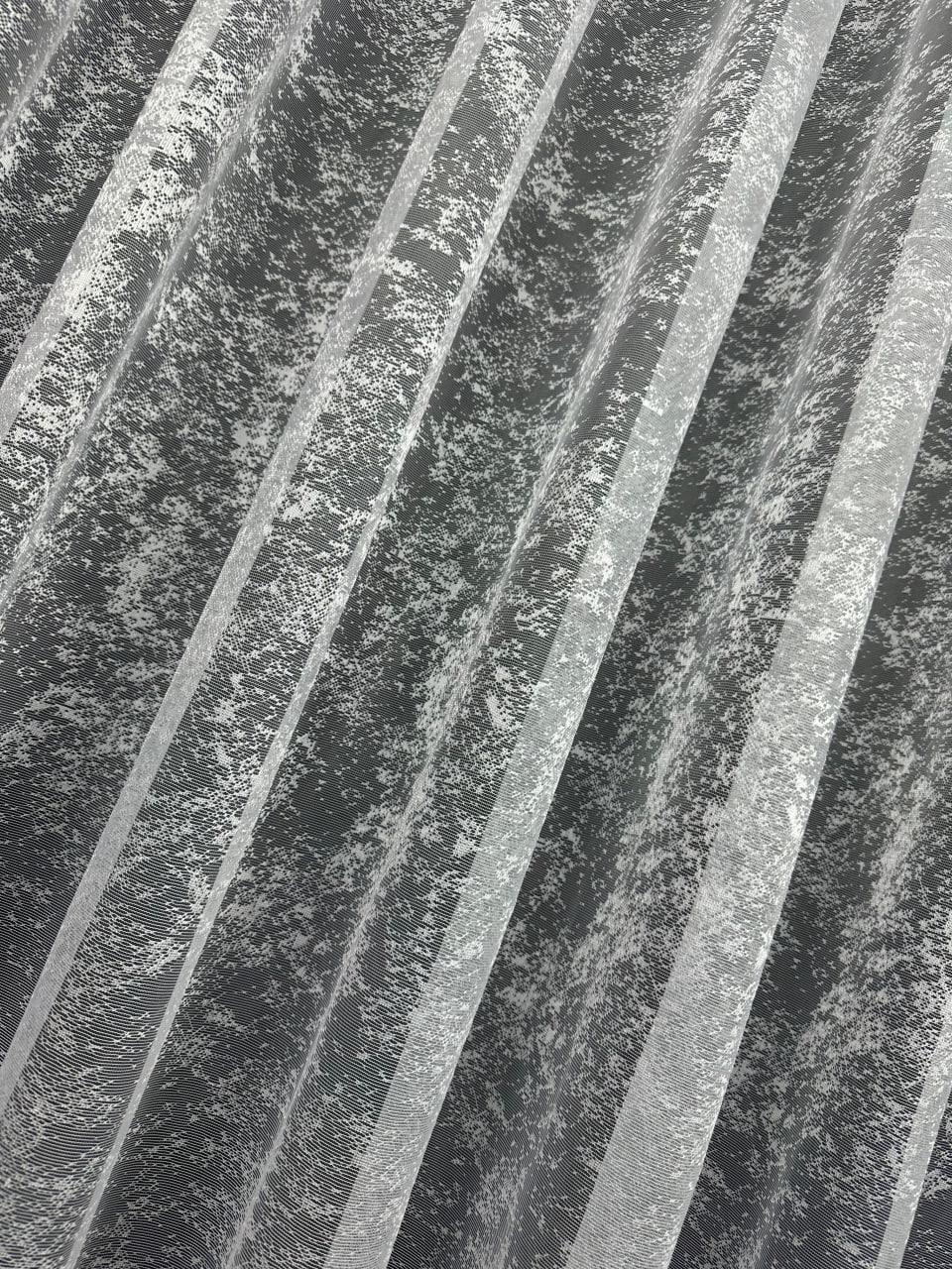 Тюль вуаль готовий Мармур на основі жакарду на тасьмі 6 см 400x250 см Білий (1147-Т46) - фото 8