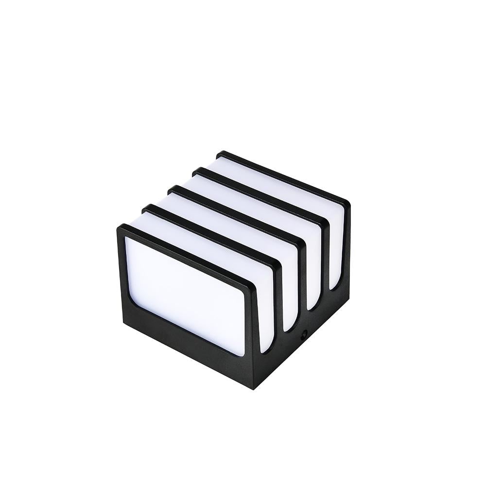 Світильник настінний фасадний HOROZ ELECTRIC CUBE-G 8W LED 4200K нейтральне світло Чорний з білим