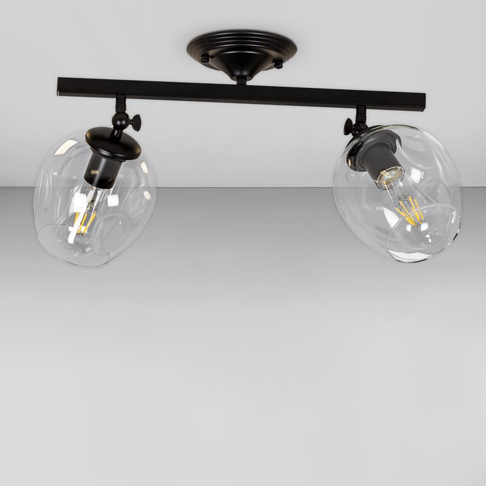 Люстра потолочная лофт Light House LS-18142F-2 BK/CL Черный/Прозрачный