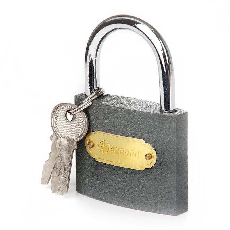 Замок навесной Aurora 29x26x12 мм английский ключ Серый (840010)