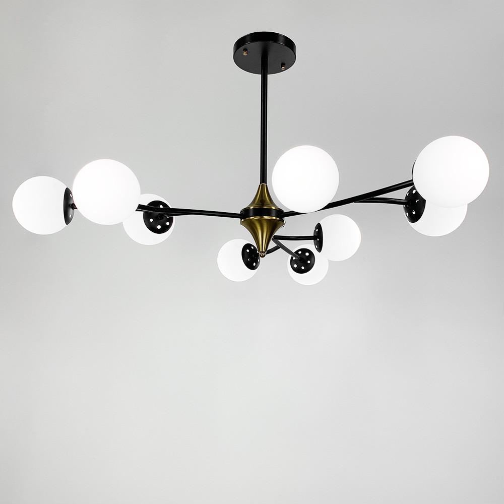 Люстра із поворотними гілочками на 9 білих плафонів Ø 120 см Чорний (K 21/9 BK+WT new d12) - фото 2 Люстра із поворотними гілочками на 9 білих плафонів Ø 120 см Чорний (K 21/9 BK+WT new d12) - фото 2