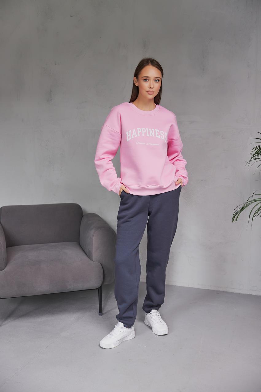 Свитшот женский Happiness М132.4/1 начос XL Розовый (594-1-63) - фото 4 Свитшот женский Happiness М132.4/1 начос XL Розовый (594-1-63) - фото 4