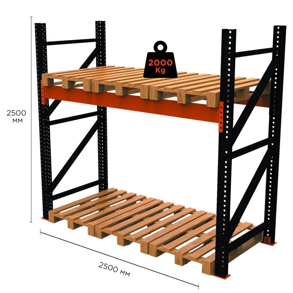 Стеллаж паллетный Emby PR-Super Heavy 2500x2500x1100 мм (1760520040) - фото 2