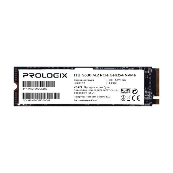 SSD-накопичувач PrologiX S380 1TB M.2 2280 PCIe 3.0 x4 NVMe TLC (PRO1000GS380)