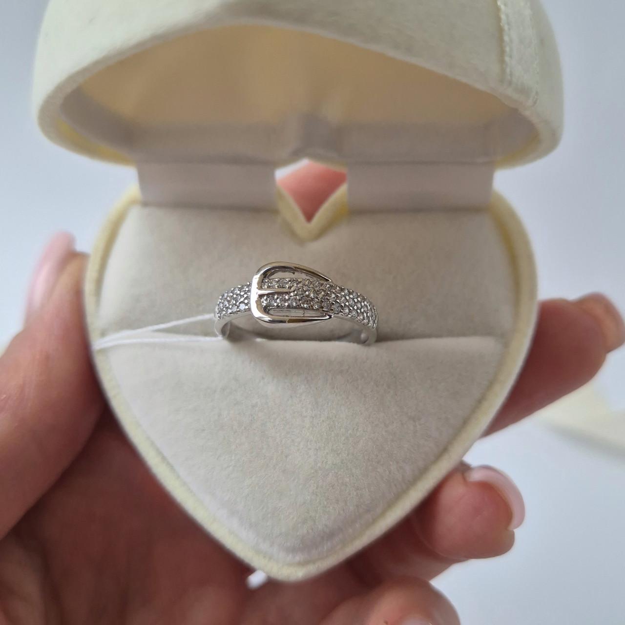 Каблучка з каменями джинс срібло 925 проби родоване р. 17,5 2,31 г (10230р) - фото 5