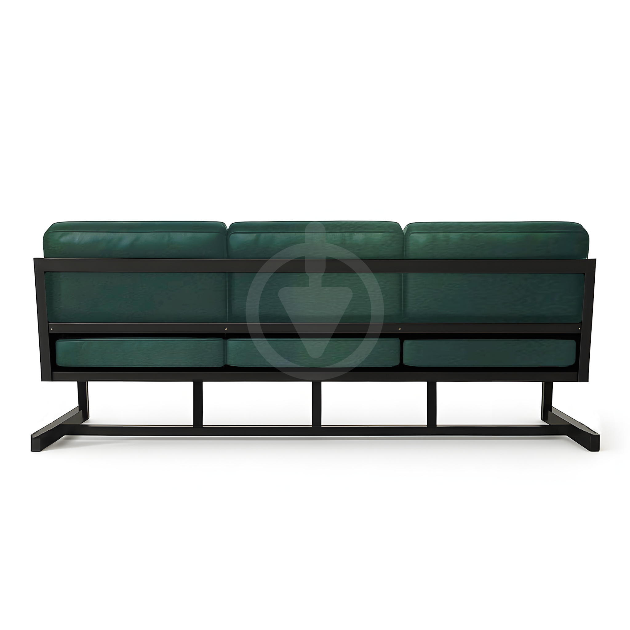 Диван металевий AVVS Атлас з підлокотниками лофт екошкіра 246 см Темно-зелений - фото 3