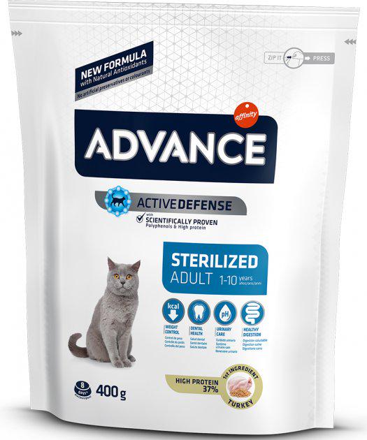 Корм сухой для кошек Advance Cat Sterilized Turkey 400 г (922227)