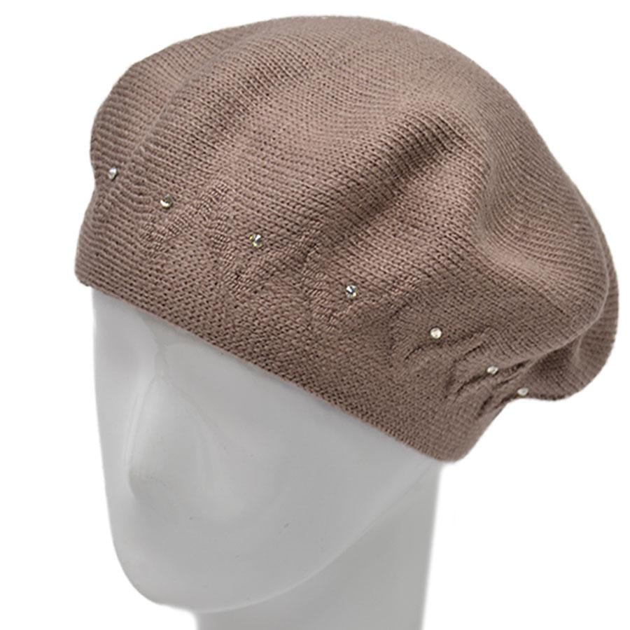 Берет женский Lirus Бликс двойной шерстяной Темно-пудровый (72093)