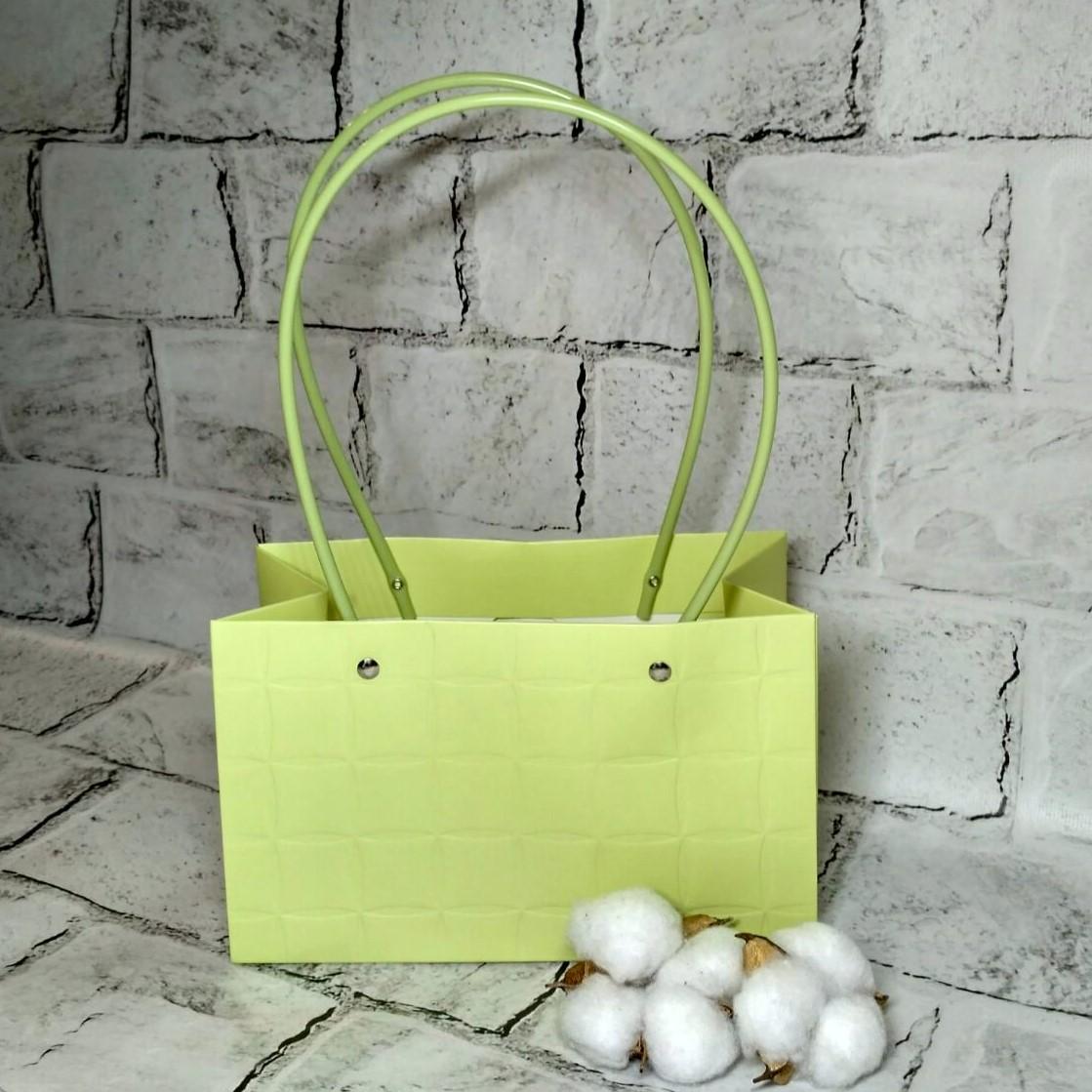 Сумочка для цветов 22х10,5х13,5 см Салатовый (U06-10-2) - фото 1