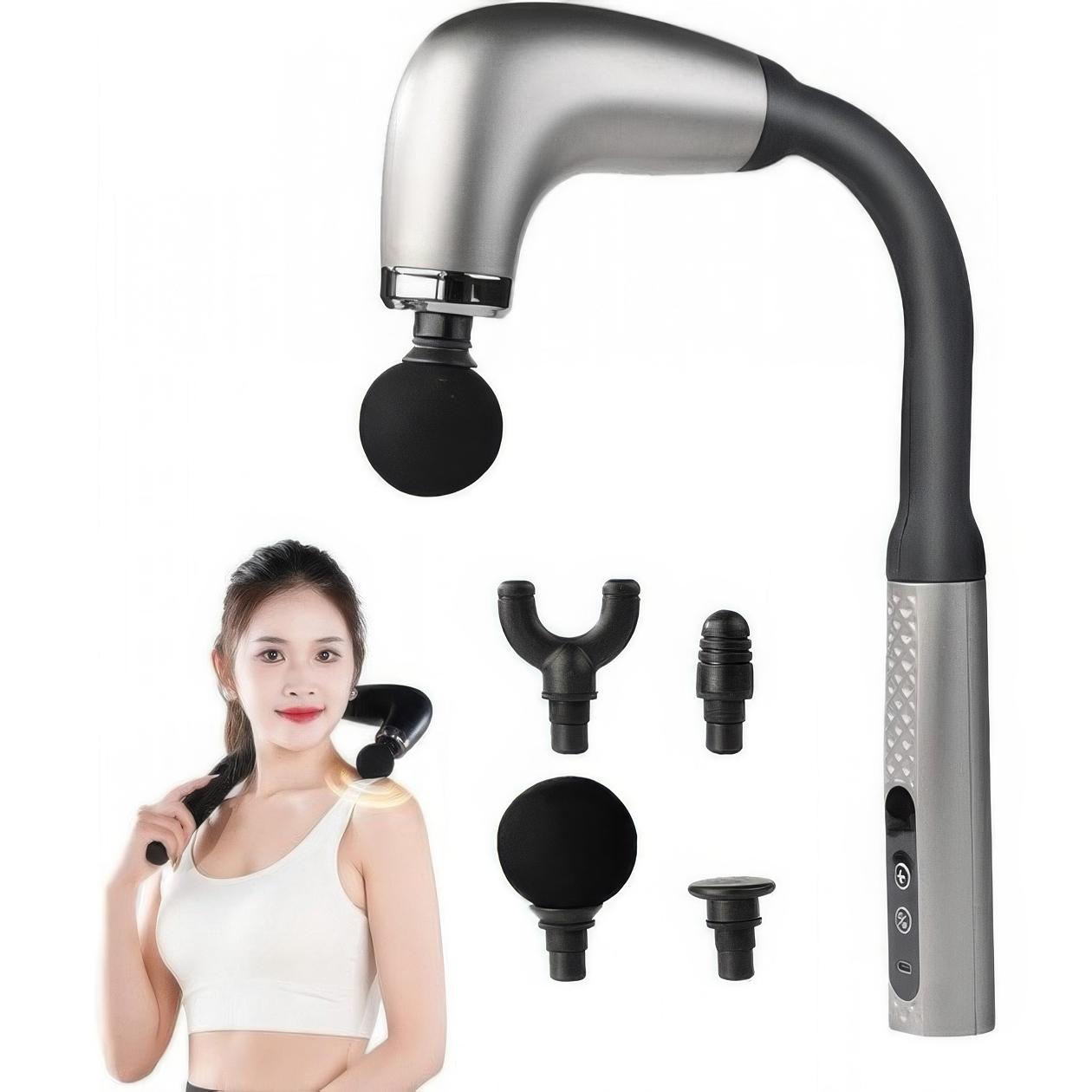 Массажер для тела и спины Maxtop MP-930 аккумуляторный Черно-серый (1010913-Gray) - фото 5