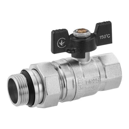 Кран-американка кульовий Kroner 1" ВЗ PN40 латунь прямий (SVR-CV033222)