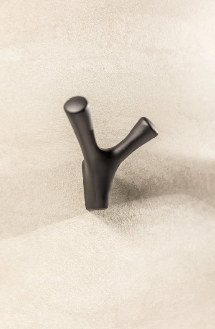 Гачок для одягу настінний GTV TORNA металевий 71х81х47 мм Чорний матовий (24767815) - фото 3