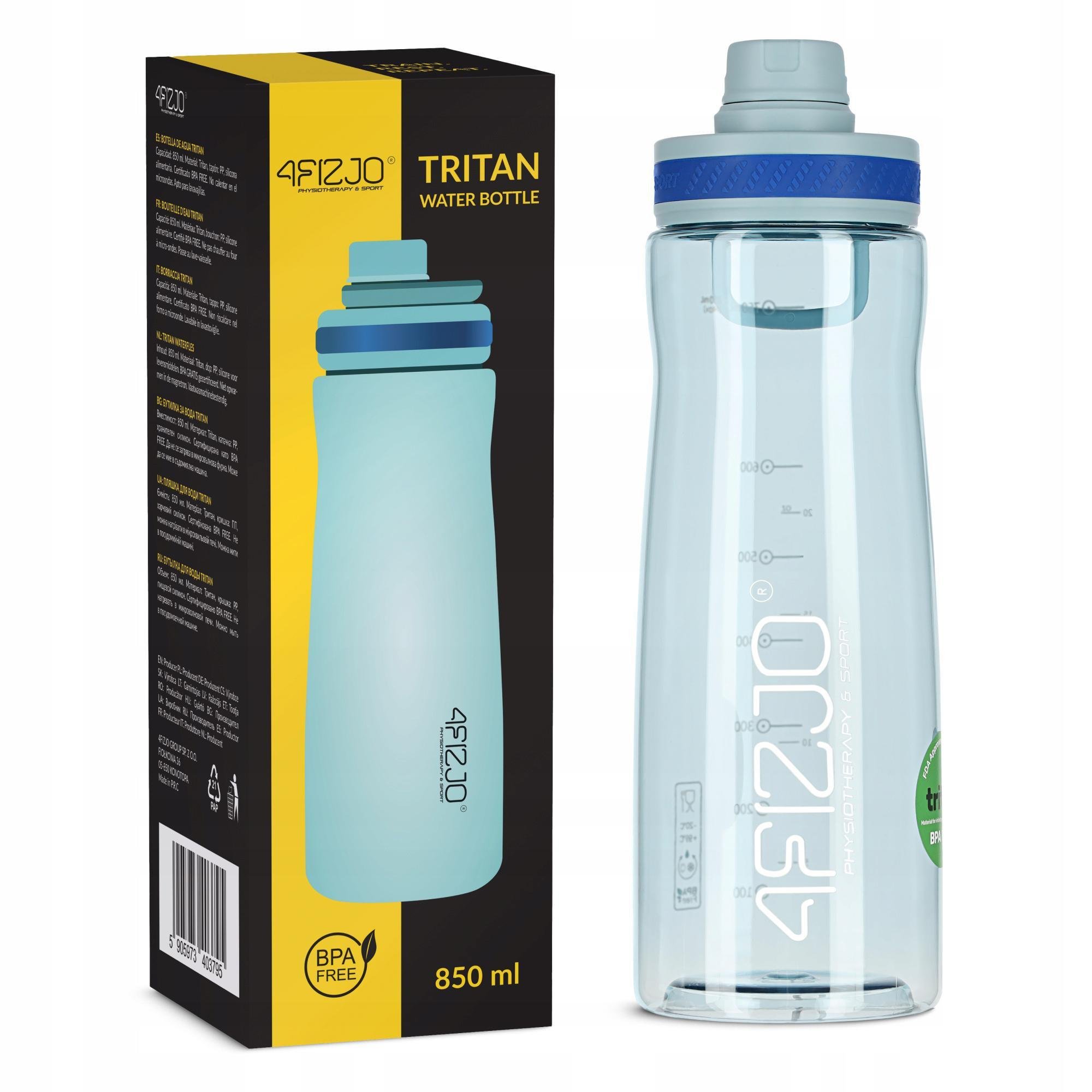 Бутылка для воды спортивная 4fizjo 850 мл Blue (P-5905973403795)