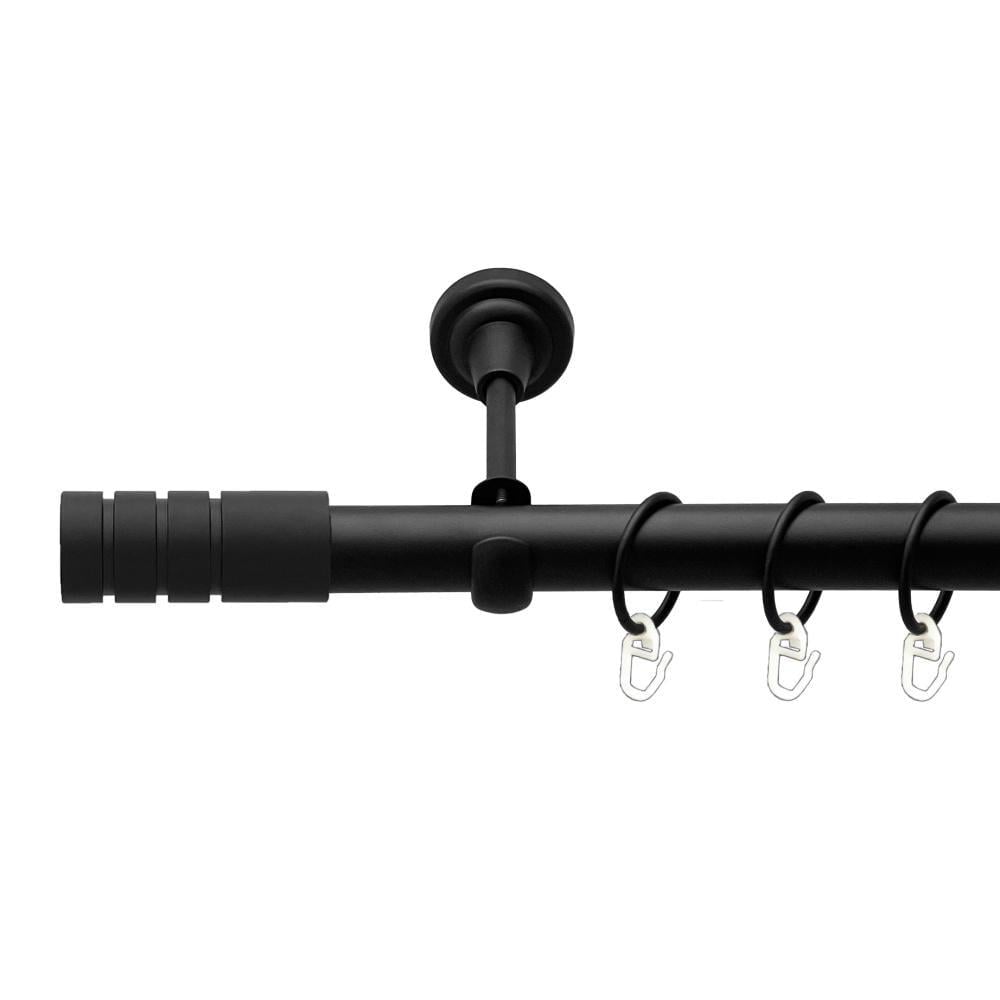 Карниз металлический Orvit Модуло однорядный открытый/гладкая труба/кольцо металлическое Черный Бархат 25 мм 300 см (00-00025543)