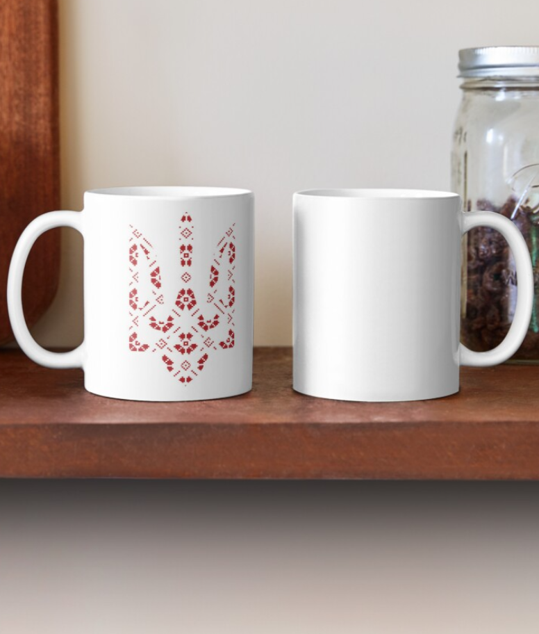 Чашка керамічна з принтом Герб України вишивка 330 мл Білий (УКР308Ч) - фото 2 Чашка керамічна з принтом Герб України вишивка 330 мл Білий (УКР308Ч) - фото 2