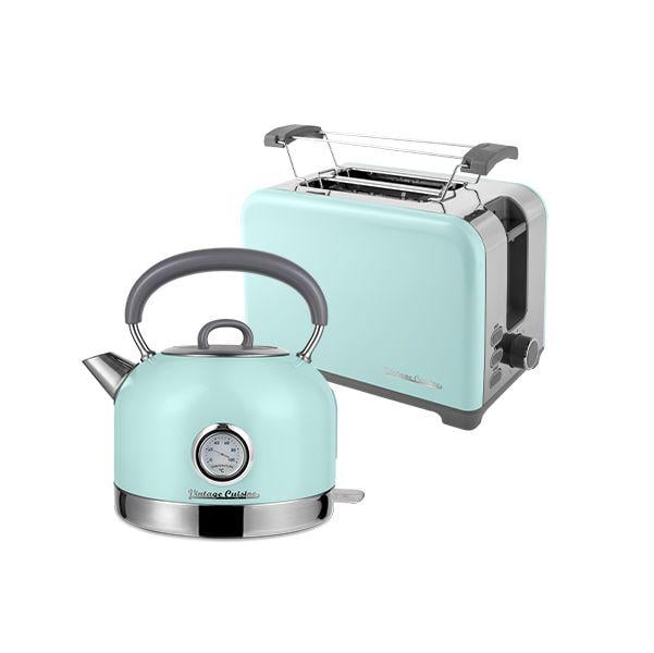 Електричний чайник + тостер Vintage cuisine комплект М'ятний Електричний чайник + тостер Vintage cuisine комплект М'ятний