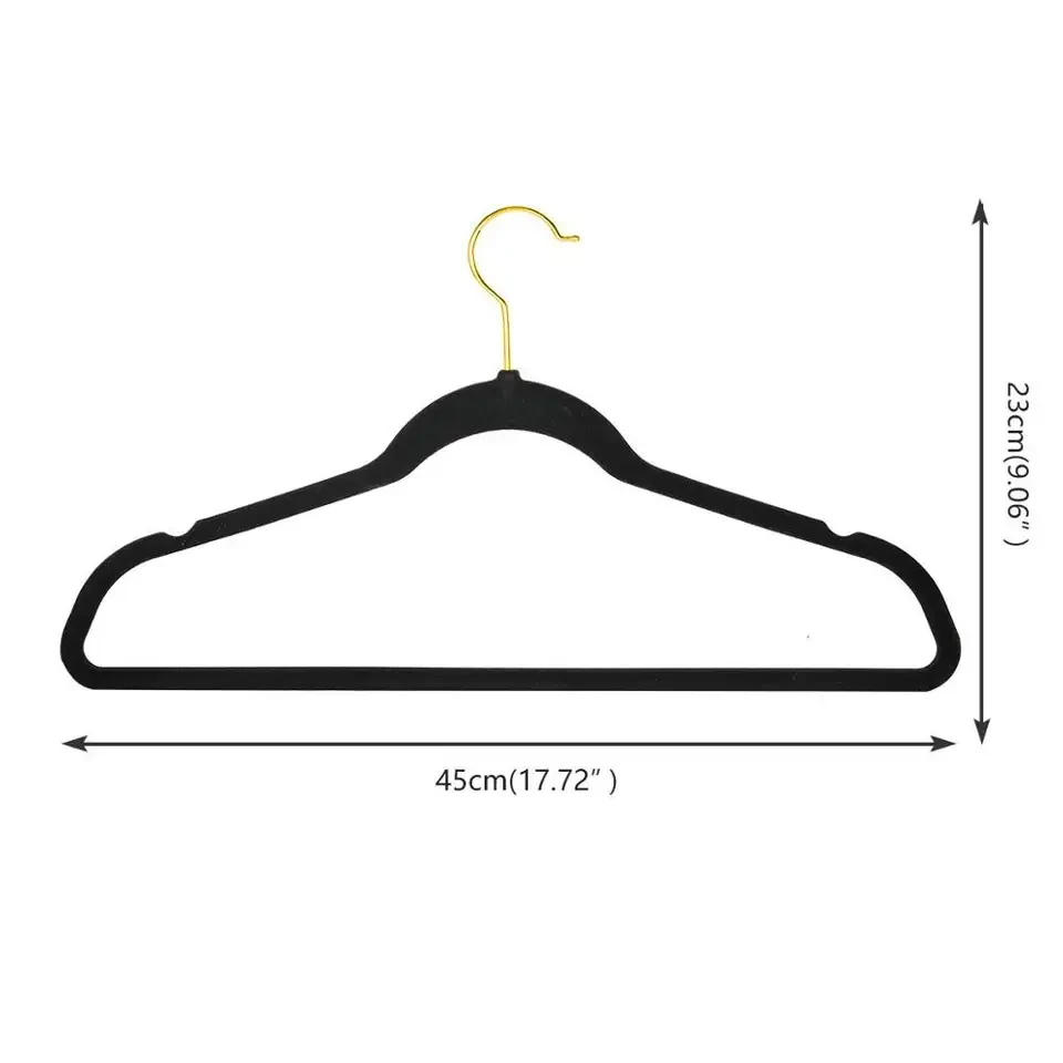 Вішаки для одягу оксамитові 10 шт. Чорний (27427004) - фото 2