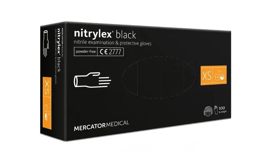 Перчатки нитриловые неопудренные NITRYLEX XS Black (942-XS)