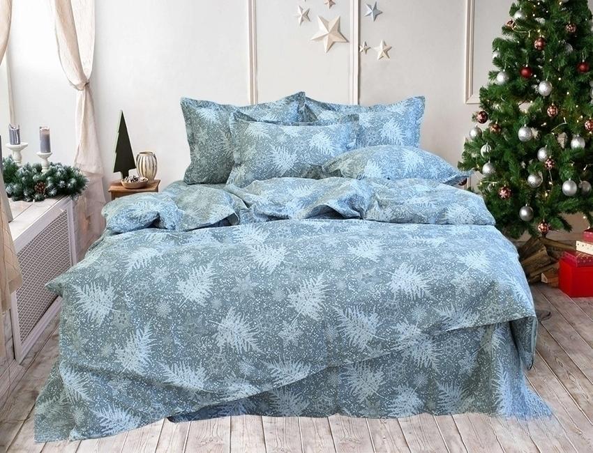 Комплект постельного белья подарочный R-T9133 семейный с наволочками 50х70 см Голубой (124-77-TAG sem-817-2)