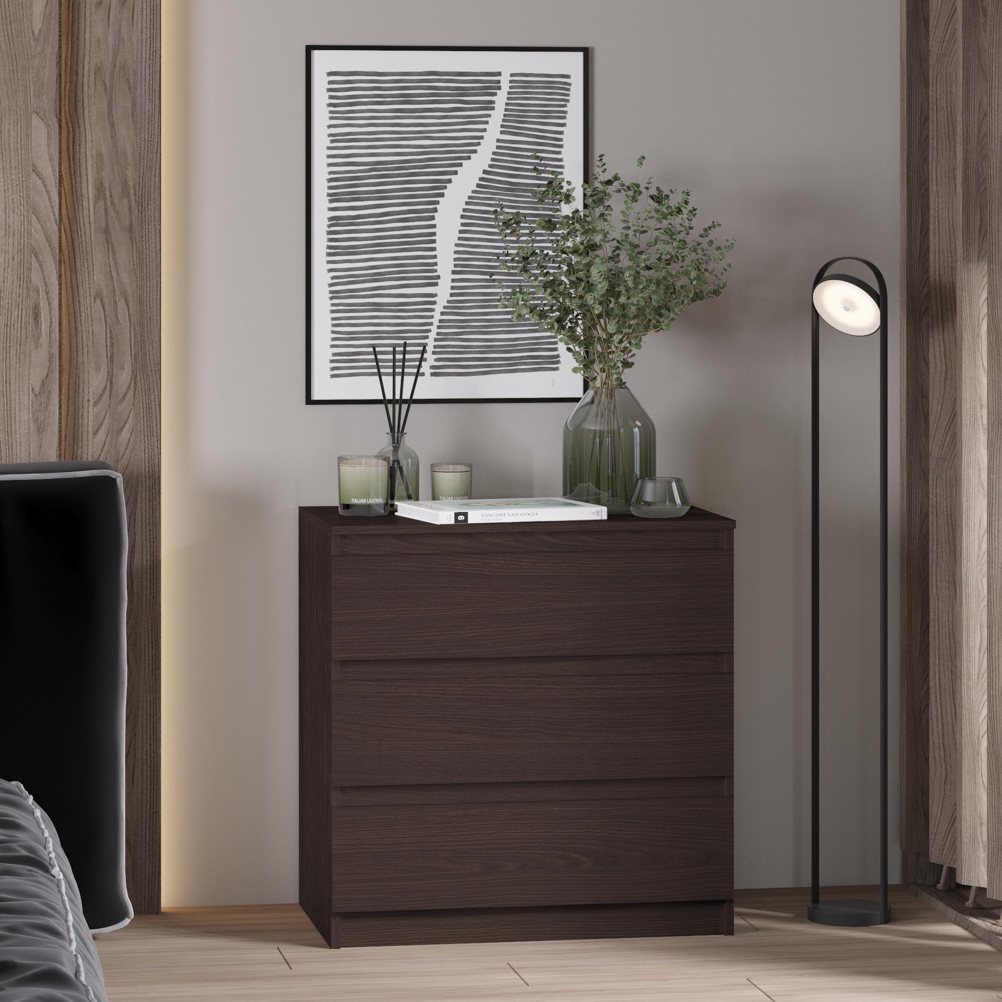 Комод на 3 ящика без ручек Line KF3 700x450x800 мм Венге Магия - фото 1 Комод на 3 ящика без ручек Line KF3 700x450x800 мм Венге Магия - фото 1