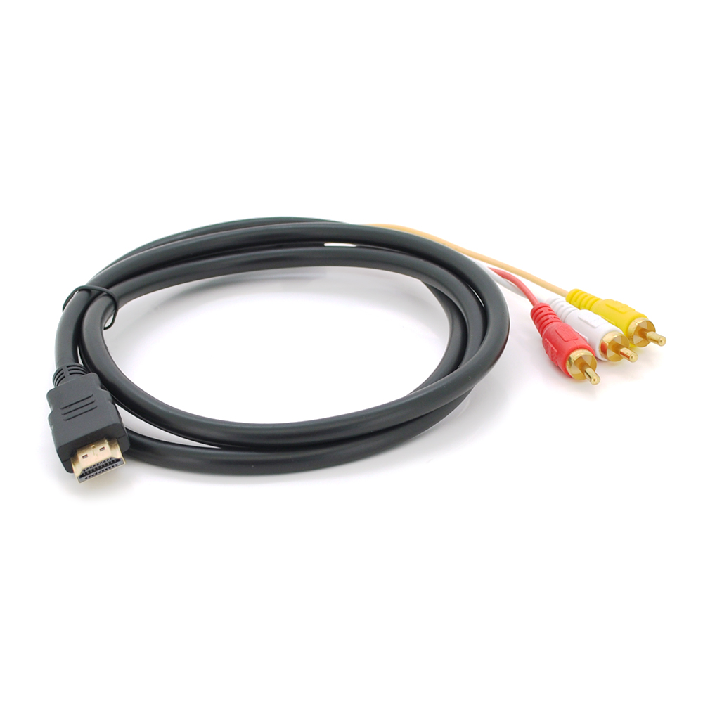 Кабель VOLTRONIC HDMI тато до 3RCA тато 1,5 м Чорний/Червоний (2741)