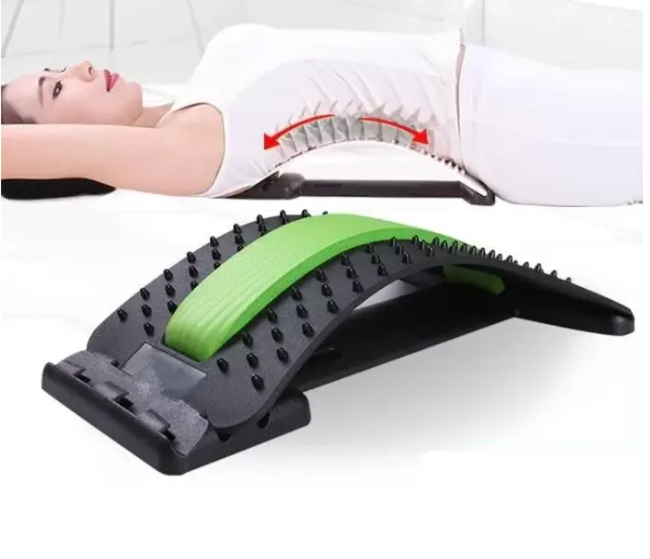 Массажер мостик ортопедический для спины усиленный MAGIC BACK SUPPORT 3 уровня гибкости Черный/Зеленый (1248) - фото 4