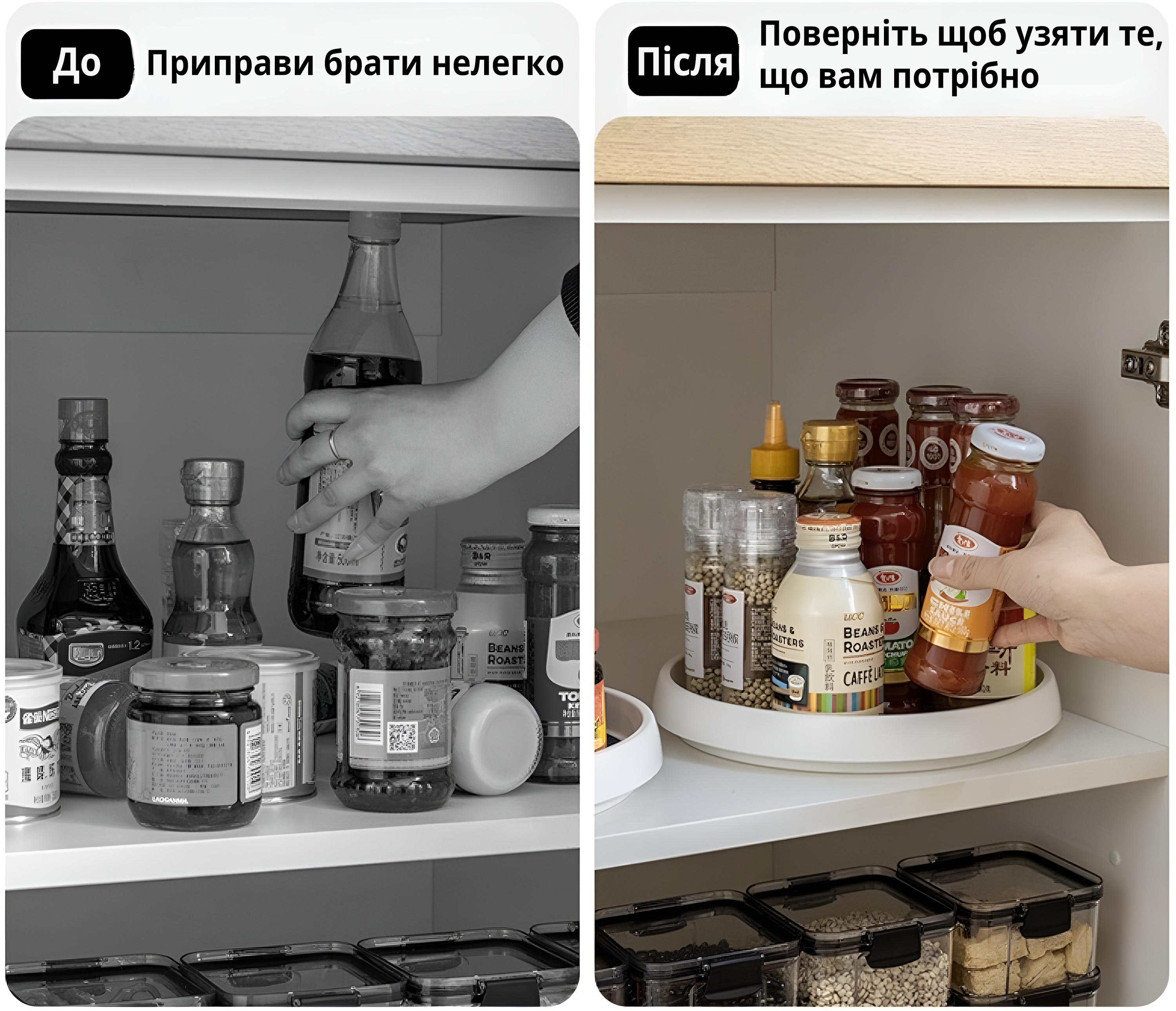 Поднос органайзер для кухни вращающийся 25 см (00853) - фото 2