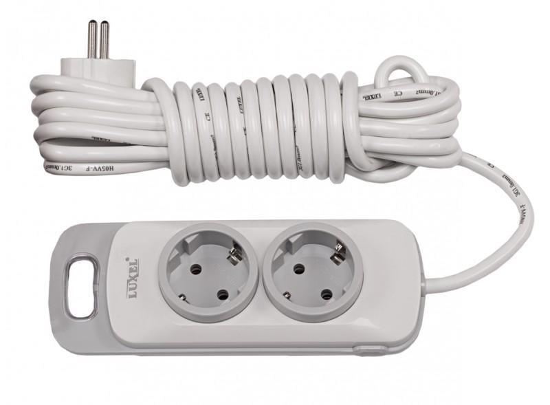 Подовжувач двомісний мережевий Luxel Nota з заземленням 5 м (4115)