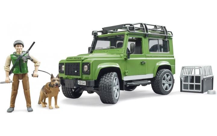 Игровой набор Bruder Джип Land Rover Defender с фигурками лесника и собаки (02587)