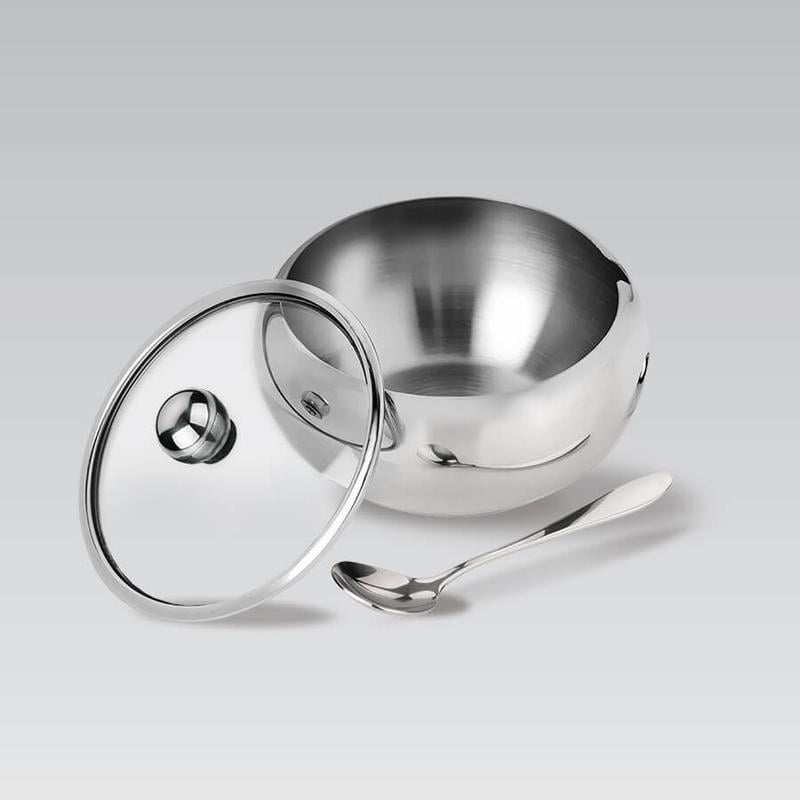 Цукорниця Maestro MR-1696l з ложкою з нержавіючої сталі 560 мл (S_MR1696I) - фото 4 Цукорниця Maestro MR-1696l з ложкою з нержавіючої сталі 560 мл (S_MR1696I) - фото 4