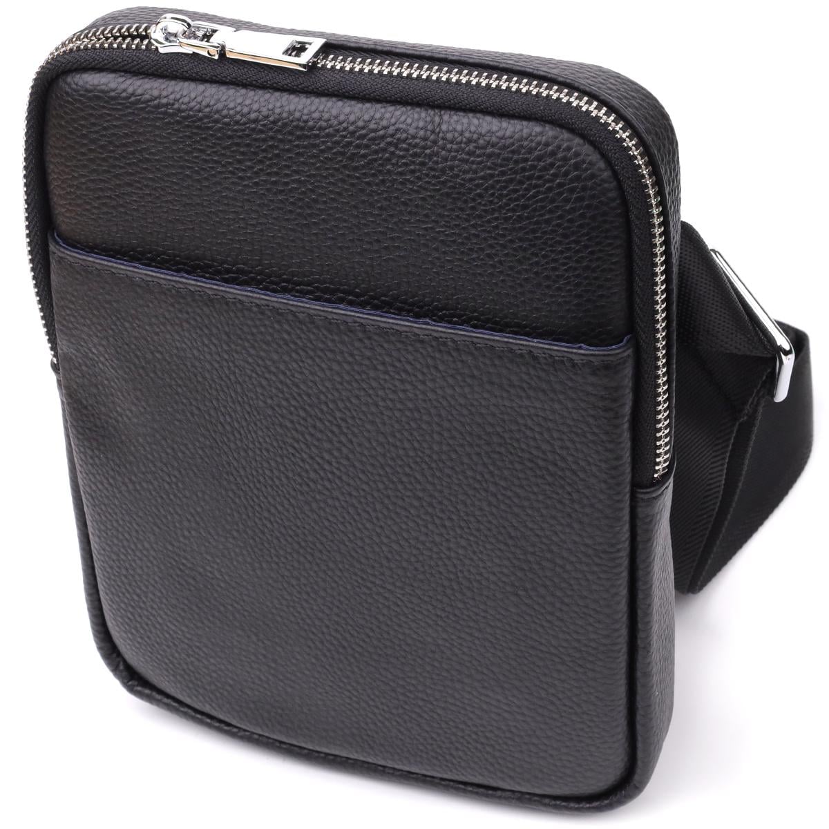 Мужская сумка Vintage Bag 22862 из натуральной кожи Черный