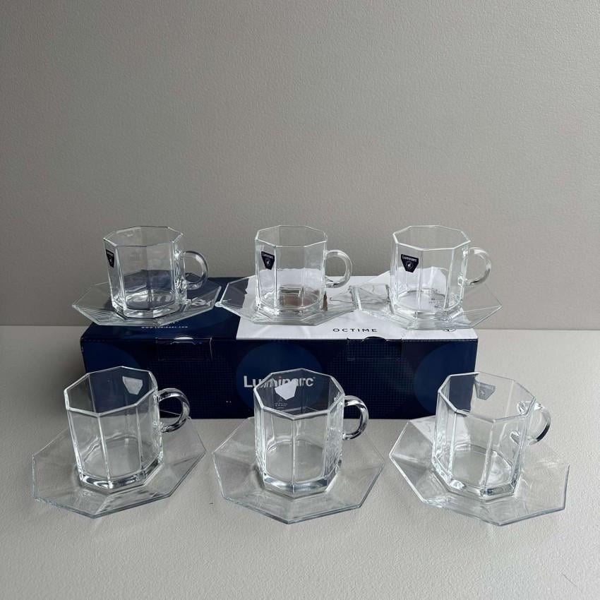 Сервиз чайный стеклянный Luminarc Octime X0323 (6 чашек и 6 блюдец) - фото 2