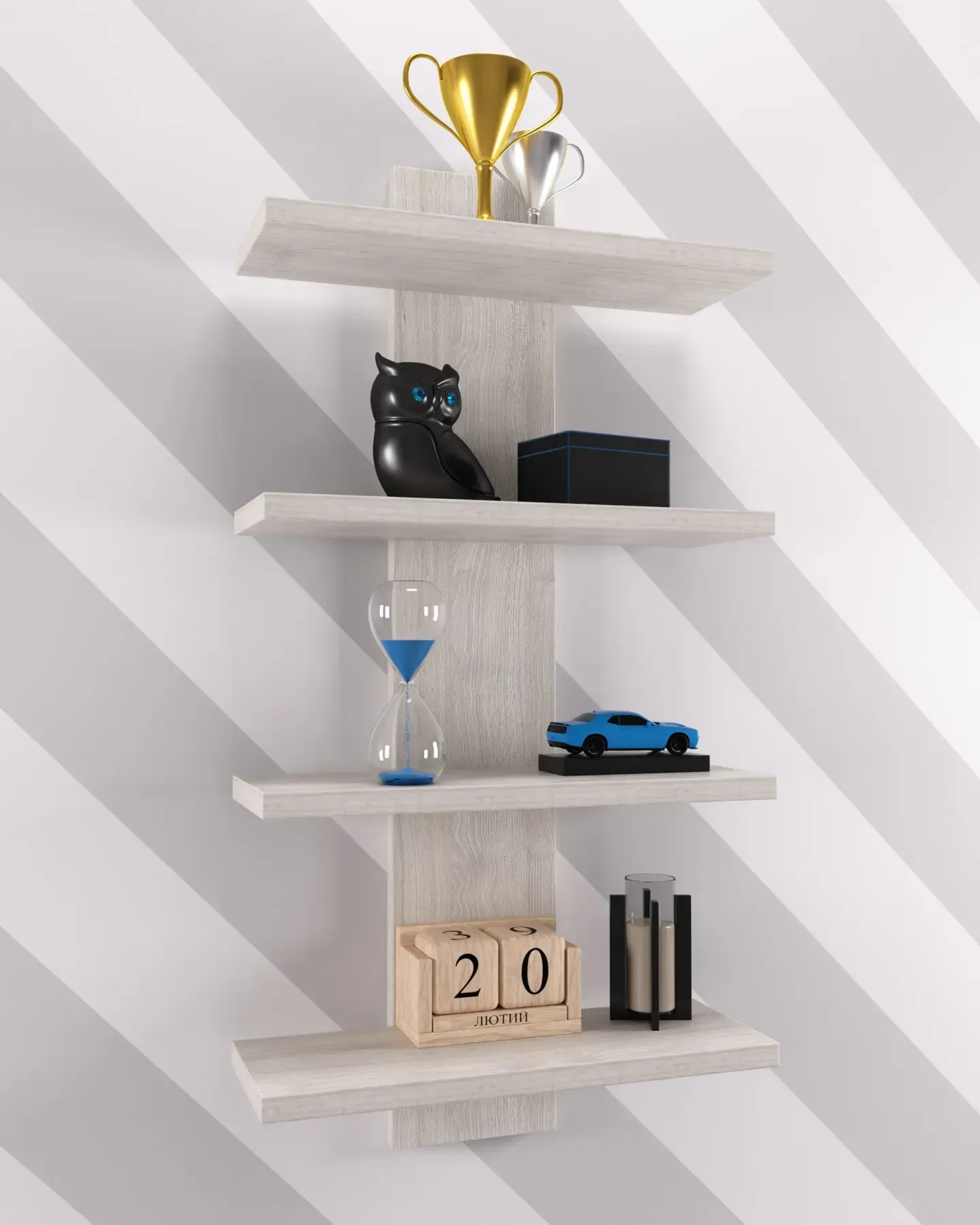 Полиця навісна Kontinent PN-5 35х14х70 см Дуб шамоні світлий (59154909) - фото 3