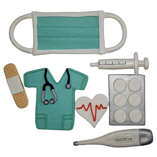 Фігурки їстівні цукрові з мастики набір Медичний