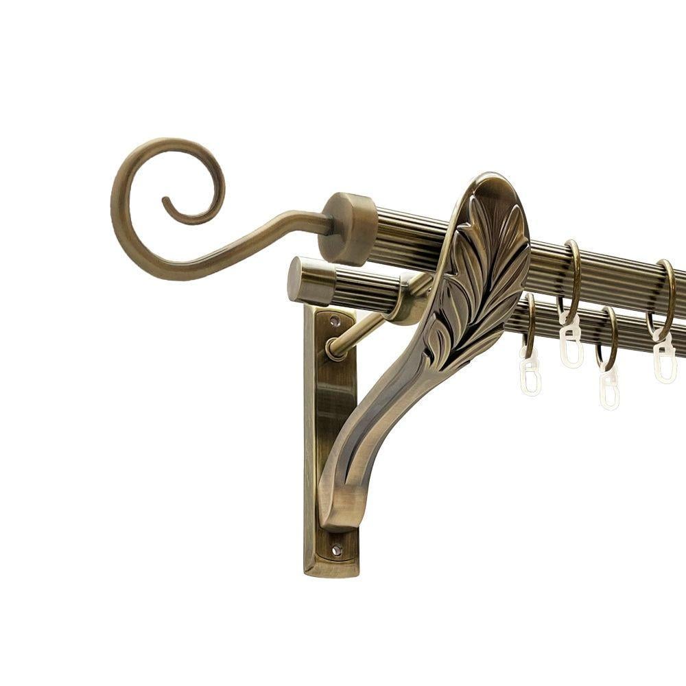 Карниз Orvit Крюк двухрядный рифленый 25\19 мм 240 см Антик (00-00016512)